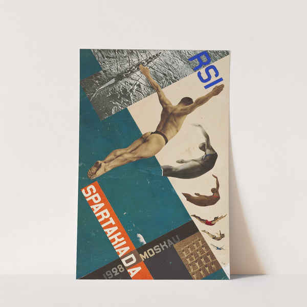 The Swallows (Diving) Design for postcard (1920) by Gustav Klutsis