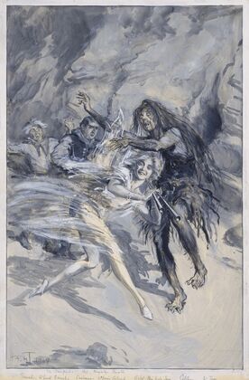 The tempest, II, 1, Mr. Lionel Brough as Trinculo, Mr. Louis Calvert as Stephano, Viola Tree as Ariel (1904)
