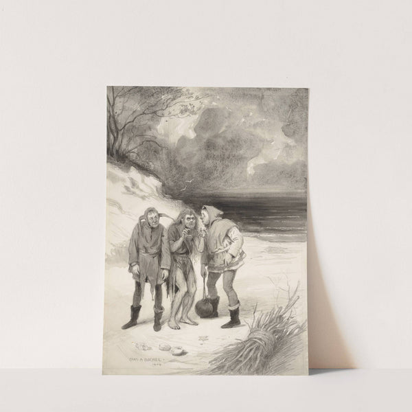 The tempest, II, 2, at His Majesty’s Theatre, Caliban; ‘And I with my long nails will dig thee pig-nuts’ (1904) by Charles A. Buchel