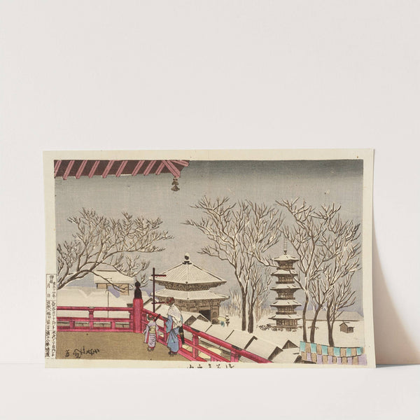 The Temple Sensōji in Snow (1881) by Kobayashi Kiyochika