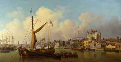 The Thames and the Tower of London Supposedly on the King’s Birthday