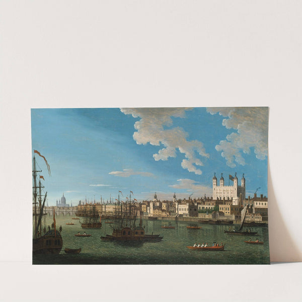 The Thames at the Tower of London with London Bridge and St. Paul's in the Distance by Joseph Nickolls