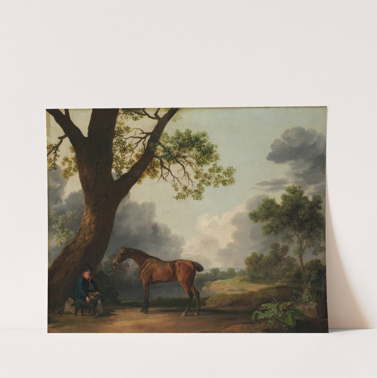 The Third Duke of Dorset’s Hunter with a Groom and a Dog (1768) by George Stubbs