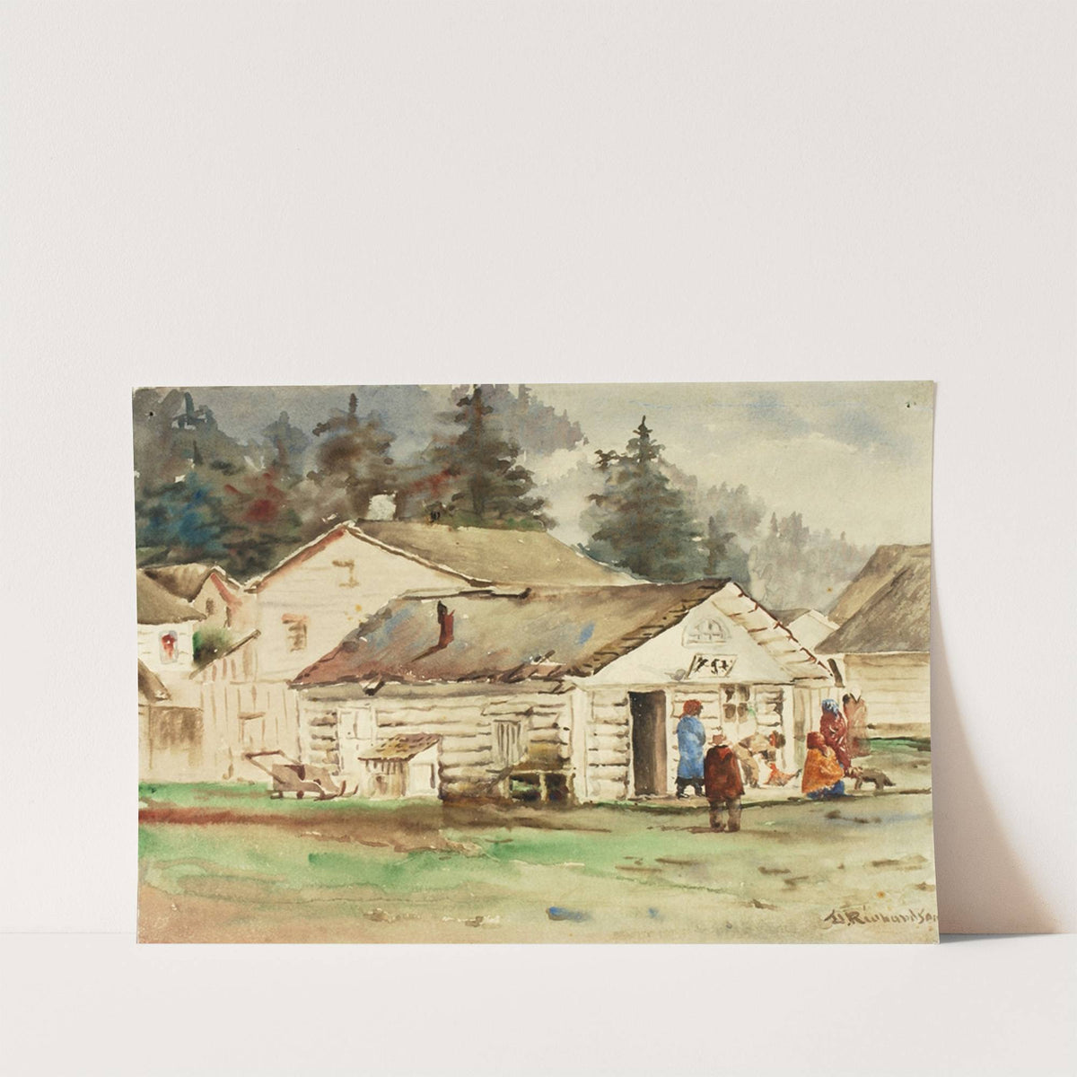 The Three Crows Market, Sitka, 1889 by Theodore J. Richardson