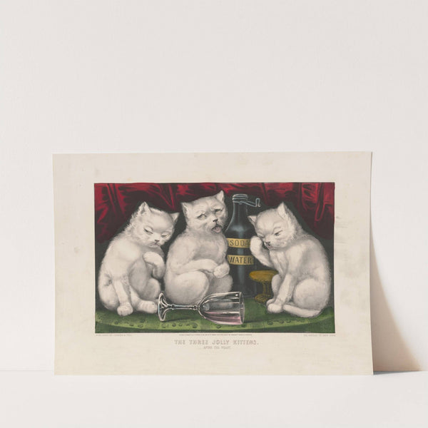 The three jolly kittens – after the feast (1871) by Currier & Ives.