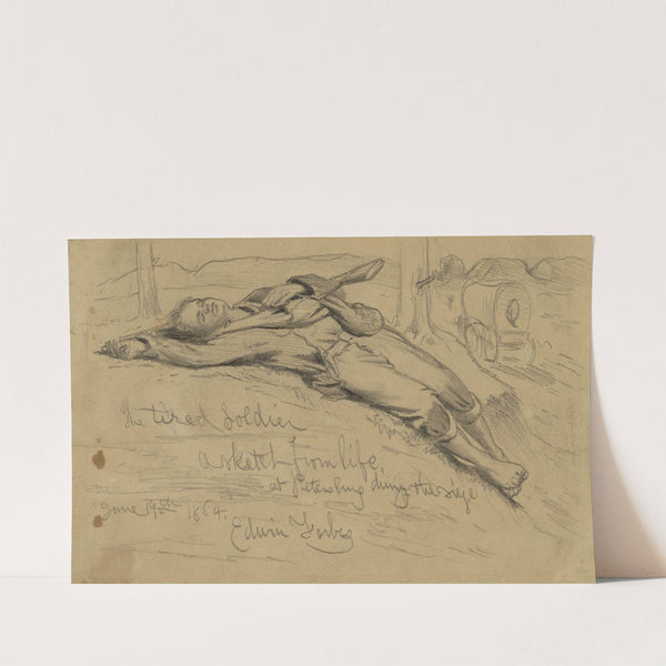 The tired soldier - a sketch from life at Petersburg during the siege by Edwin Forbes