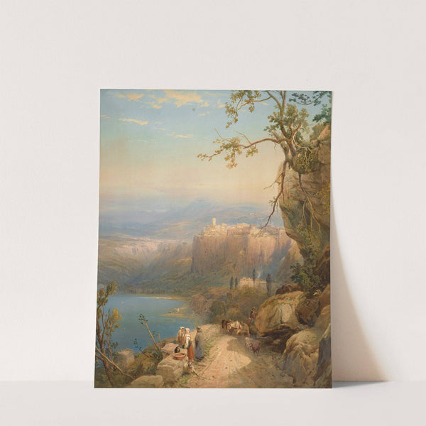 The Town and Lake of Nemi, South Italy by Thomas Miles Richardson, Jr.