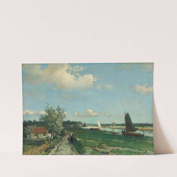 The Trekvliet Shipping Canal near Rijswijk, known as the ‘View near the Geest Bridge’ (1868) by Johan Hendrik Weissenbruch