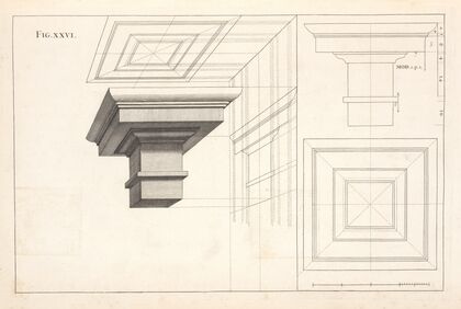 The Tuscan entablature in perspective