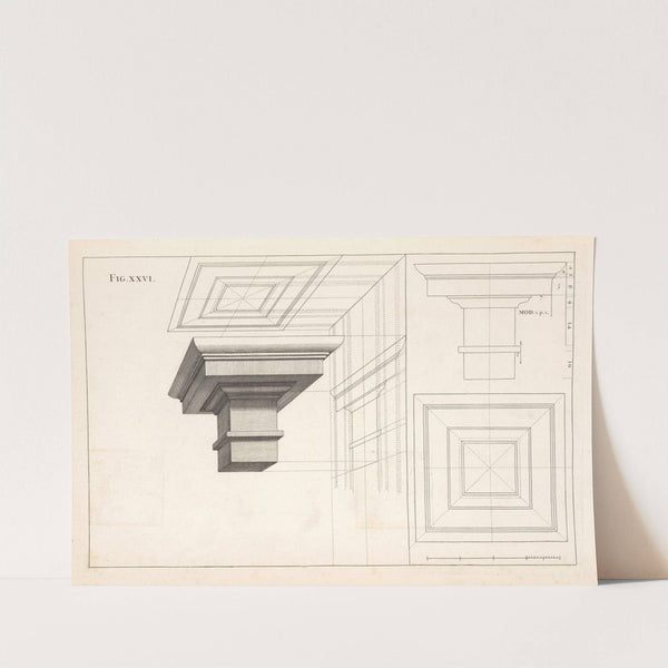 The Tuscan entablature in perspective by Andrea Pozzo