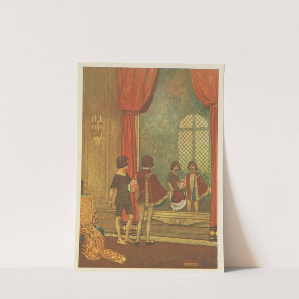 The two went and stood side by side before a great mirror, and lo, a miracle! by Franklin Booth