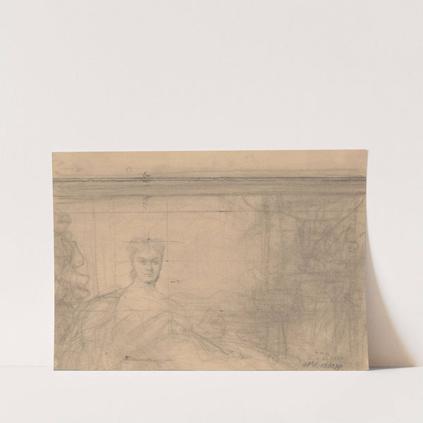 The Upper Part of the Sketch to the Portrait of Emilia Włodkowska by Józef Simmler