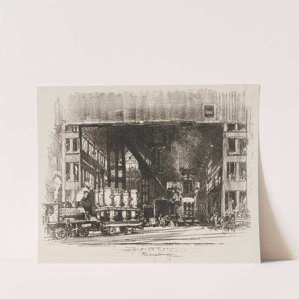 The Urns, Casting Big Shells by Joseph Pennell