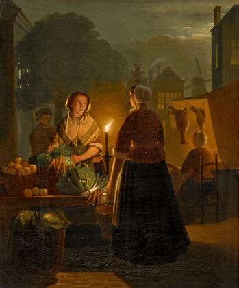 The vegetable stall at night