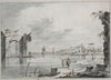 The Venetian lagoon with ruins and figures