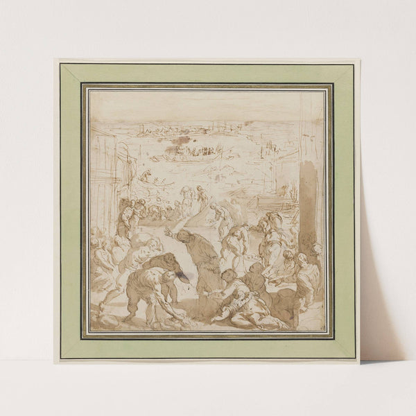 The Venetians Defend Themselves against the Siege of Pippin (ca 1579-1580) by Jacopo Palma il Giovane