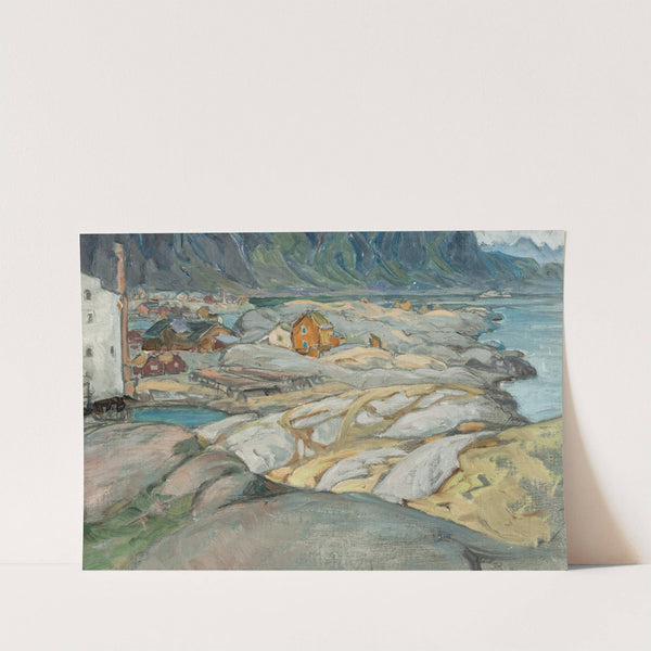 The Village at the Foot of the Mountain. Study from Lofoten by Anna Boberg