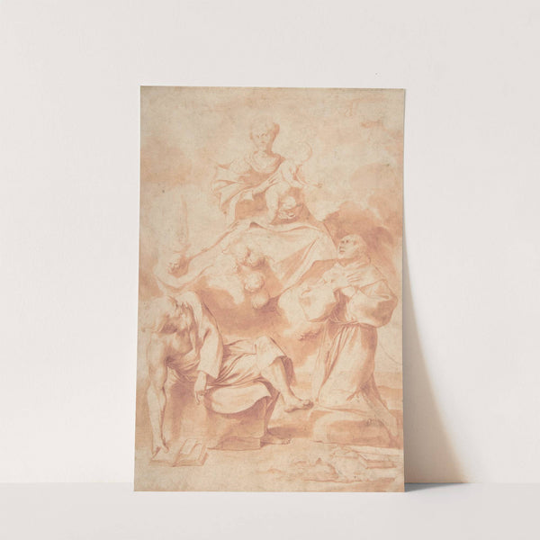 The Virgin and Child Appearing to Saint Anthony of Padua and a Hermit (1615–66) by Giovanni Angelo Canini