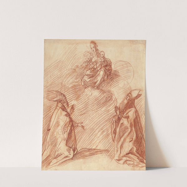 The Virgin and Child Appearing to Two Bishops (1680) by Spanish School