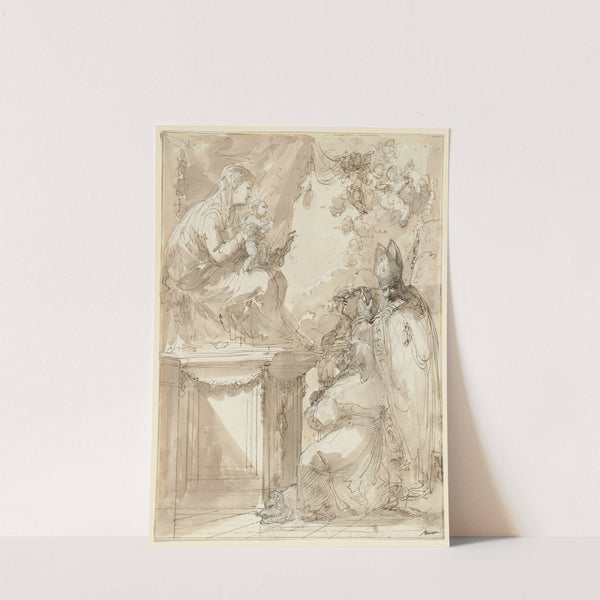 The Virgin and Child Enthroned, Adored by Saints by Giuseppe Bernardino Bison