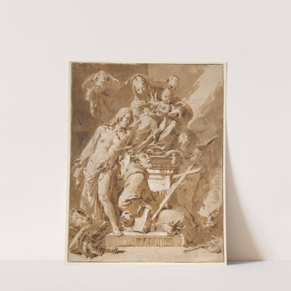 The Virgin and Child Enthroned with Saint Sebastian and a Franciscan Saint (1696–1770) by Giovanni Battista Tiepolo