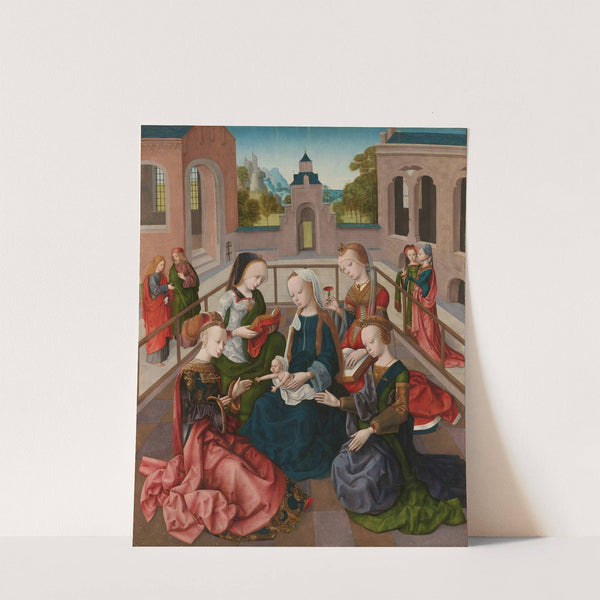 The Virgin and Child with Four Holy Virgins by Master of the Virgo inter Virgines
