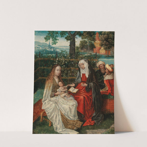 The Virgin and Child with Saint Anne in an enclosed garden, with Joachim and Joseph beyond (16th Century) by Antwerp School