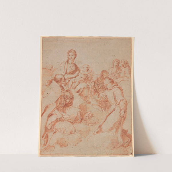 The Virgin and Child with Saint Anthony of Padua Handing a Lily to the Child by Andrea Sacchi