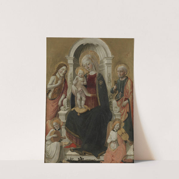 The Virgin and Child with Saint John the Baptist, Saint Peter and two Angels Making Music by Biagio d’Antonio