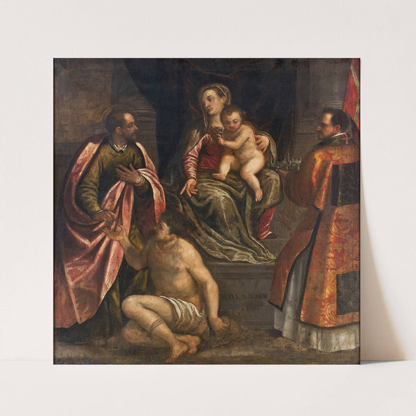 The Virgin and Child with St Martin and St Petronius by Alessandro Maganza