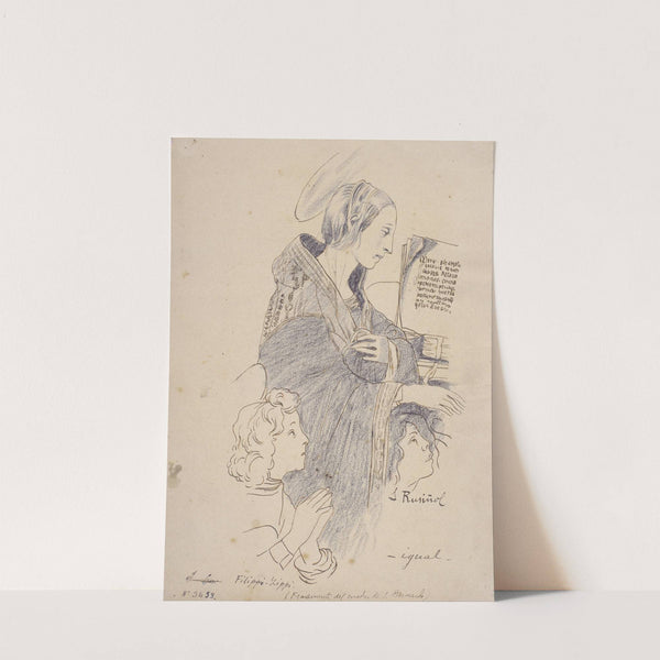 The Virgin from the 'Vision of Saint Bernard' by Filippo Lippi by Santiago Rusiñol