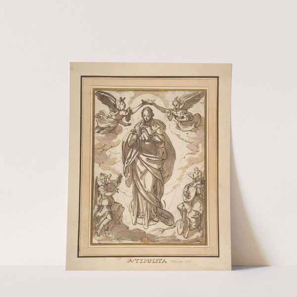 The Virgin Immaculate Crowned by Two Angels, with Angel Musicians in the Foreground by Domenico Fontana