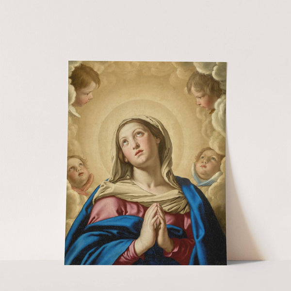 The Virgin In Prayer Surrounded by Putti by Giovanni Battista Salvi da Sassoferrato