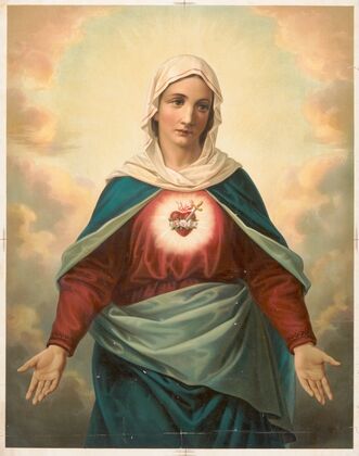 The Virgin Mary with heart emblem on chest (1900)