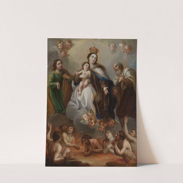 The Virgin of Carmen and the Souls of Purgatory with St. Joseph and the Prophet Elijah by Juan Francisco de Aguilera