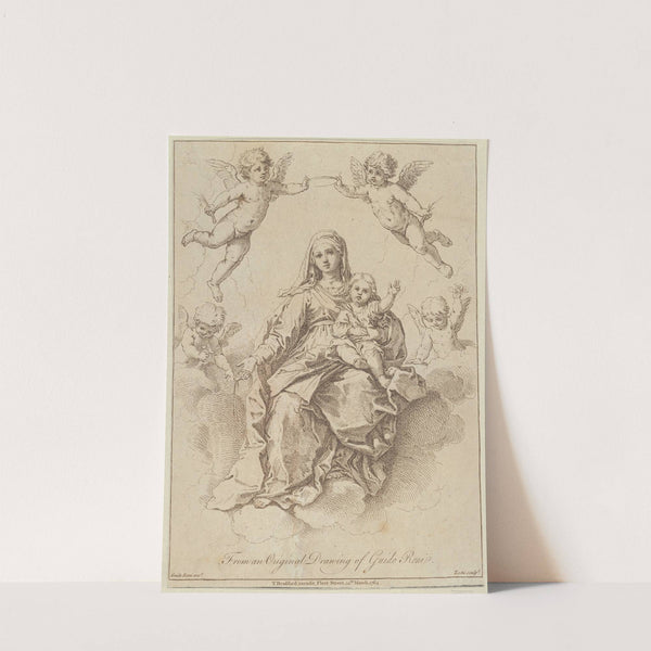 The Virgin seated in the clouds with the infant Christ, surrounded by putti, after a drawing by Reni (1764) by Giuseppe Zocchi