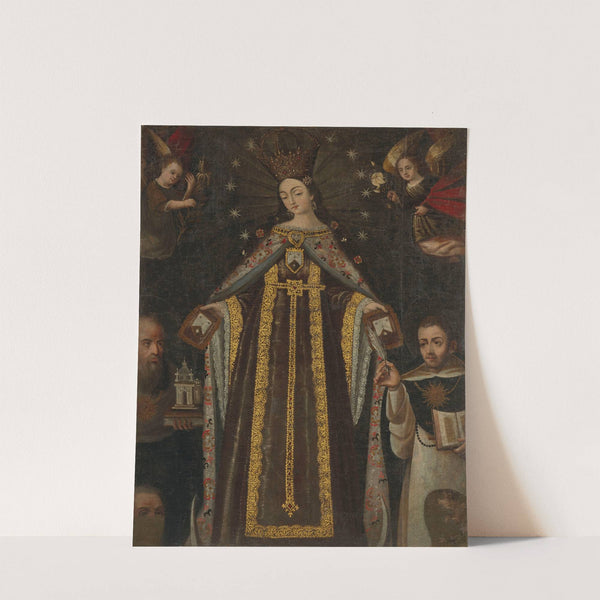 The Virgin surrounded by saints and angels by Cuzco School