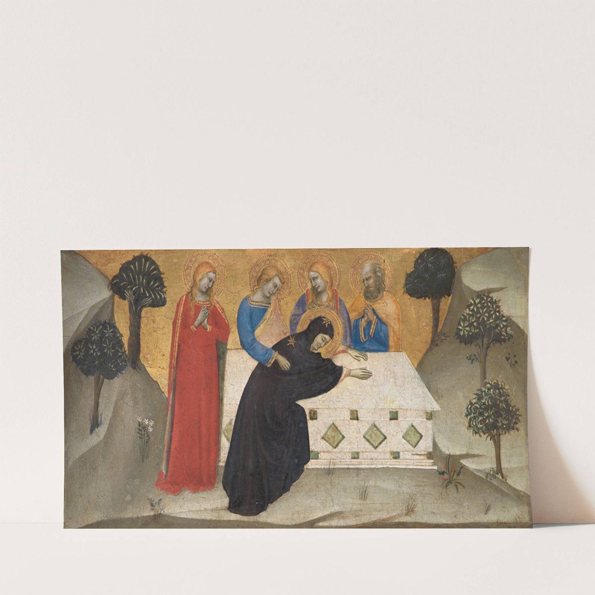 The Virgin Swooning and the Three Maries at the Tomb of Christ (1347 - 1352) by Puccio di Simone