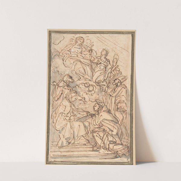 The Virgin with Female Attendant Appearing to Four Male Saints (1680–95) by Carlo Maratti