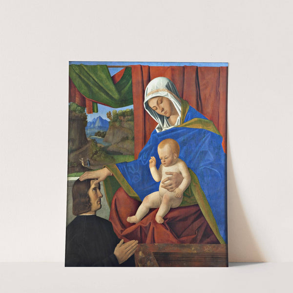 The Virgin with the Christ Child and a donor by Francesco Di Simone Da Santacroce