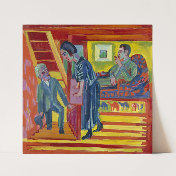 The Visit – Couple and Newcomer (1922) by Ernst Ludwig Kirchner