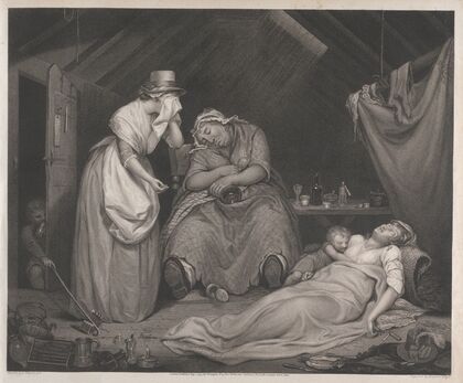 The Wanton Dying in Poverty and Disease Visited by the Modest Girl (1797)