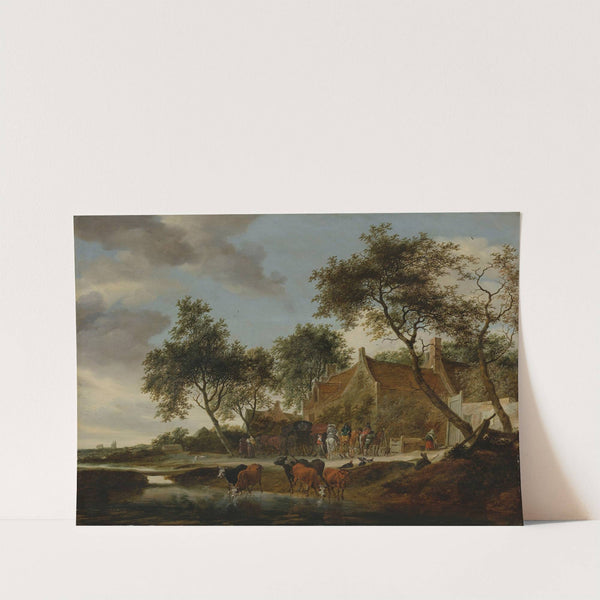 The watering place by Salomon van Ruysdael