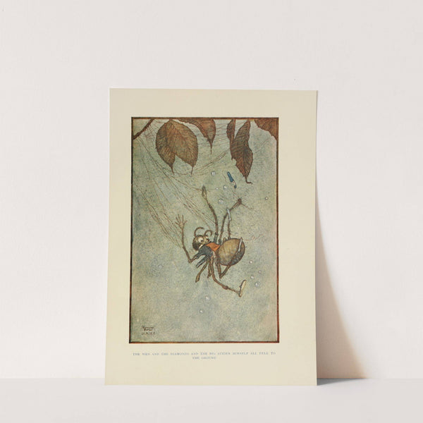 The web and the diamonds and the Big Spider himself all fell to the ground (1910) by Edmund Dulac