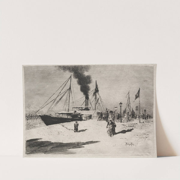 The Wharf at Trouville (1877) by Félix Hilaire Buhot