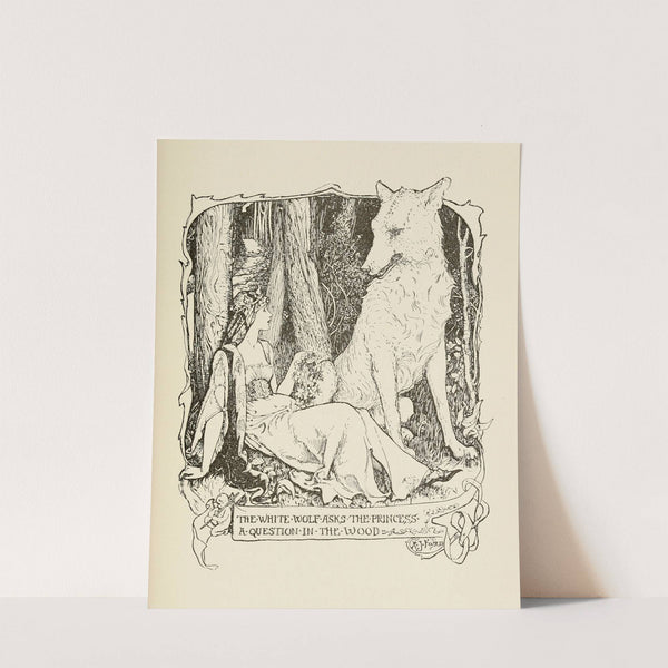 The White Wolf asks the Princess a Question in the Wood by Henry Justice Ford