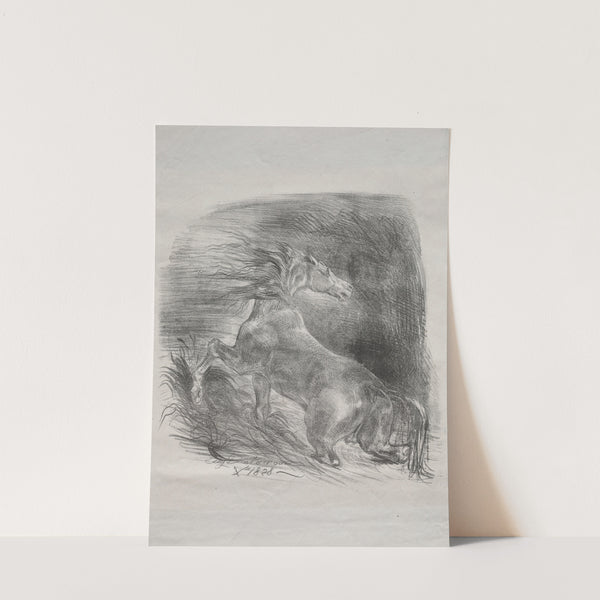 The Wild Horse, or Frightened Horse Leaving the Water (1828) by Eugène Delacroix