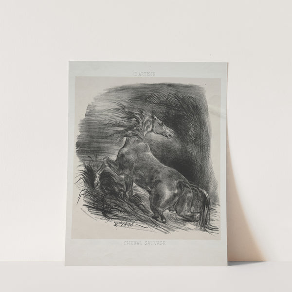 The Wild Horse, or Frightened Horse Leaving the Water (1828) by Eugène Delacroix