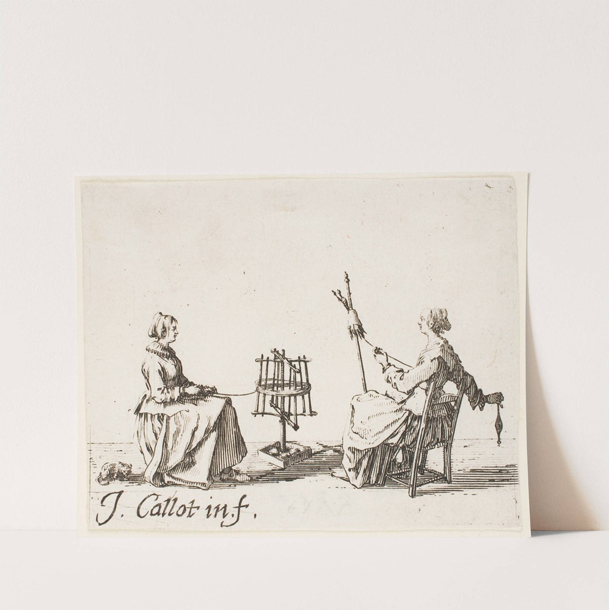 The Winder and the Spinner (1624) by Jacques Callot