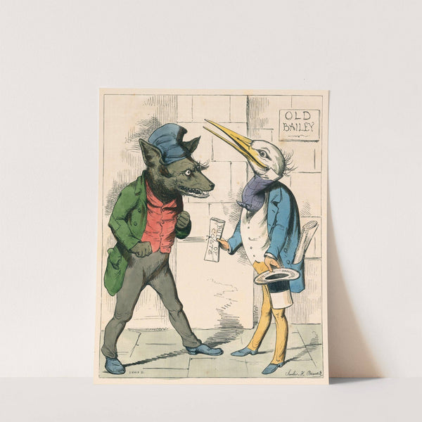 The Wolf And The Crane (1857) by Charles Henry Bennett